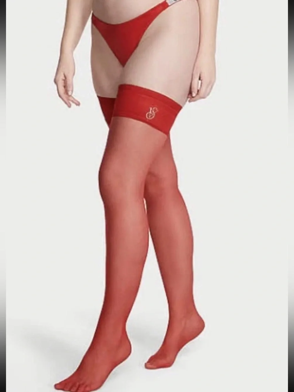 Victoria's Secret Crystal Logo Thigh Highs